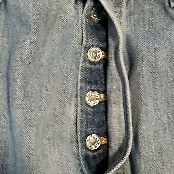 Levi's 501 Button Fly Jeans  Light Blue Straight Denim Mens 38x29 - Picture 6 of 12